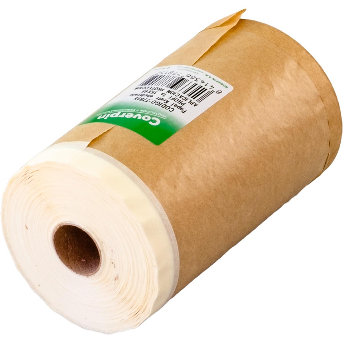 Papel Kraft Encintado 45 m con Cinta Adhesiva | Protección para Pintura
