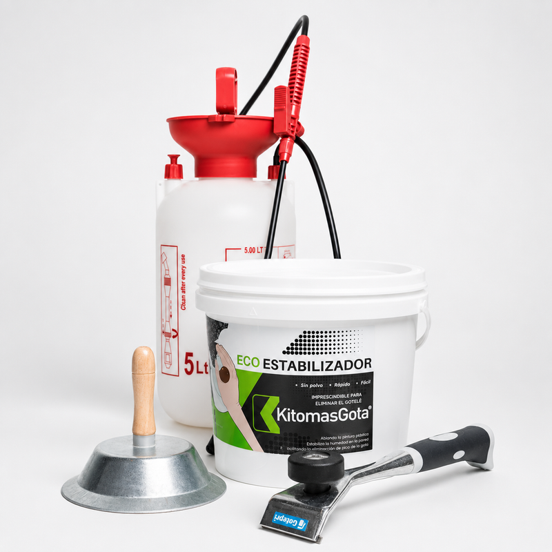 Kit para quitar gotelé plastificado. Sin Polvo. Kitomasgota Brico