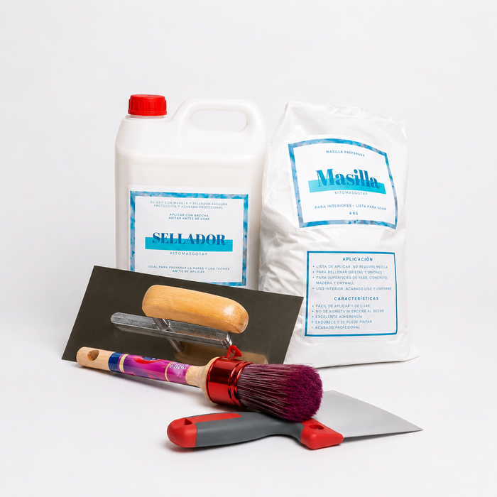 Kit completo para preparar paredes y techos antes de pintar